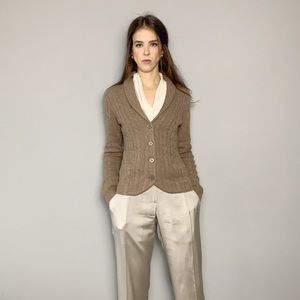 Cable knit cashmere cardigan